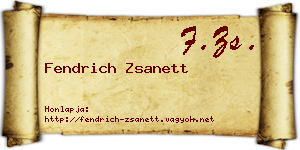 Fendrich Zsanett névjegykártya